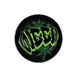 CENICERO DE METAL NEGRO WEED